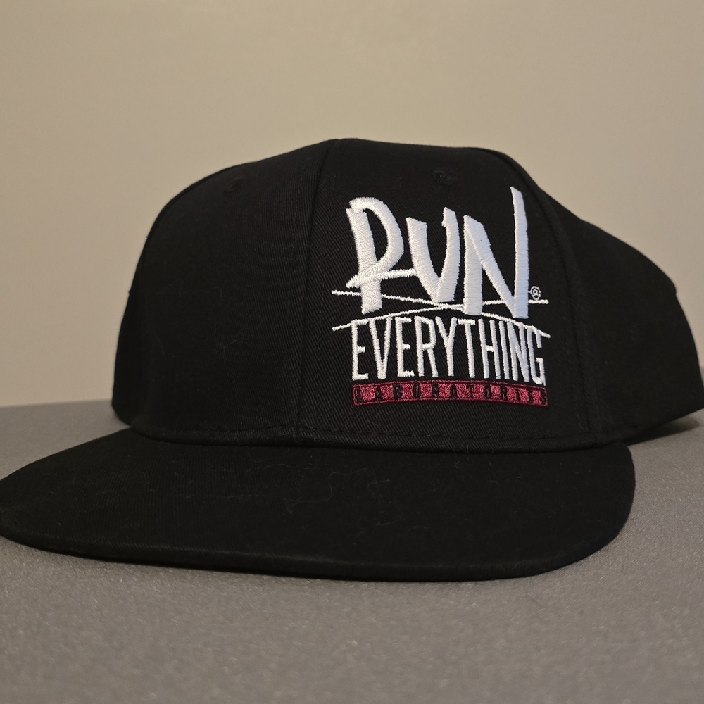 New Run Everything Labs Black Snapback Hat Flat Brim Hat
